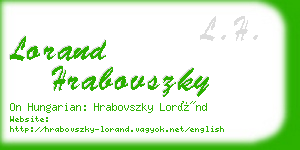 lorand hrabovszky business card